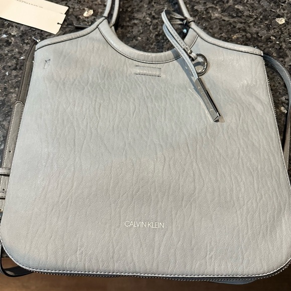Blue Calvin Klein Satchel bag with handles and shoulder strap. - Picture 4 of 5